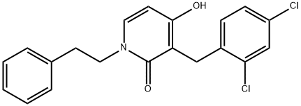 3-(2,4-DICHLOROBENZYL)-4-HYDROXY-1-PHENETHYL-2(1H)-PYRIDINONE Struktur