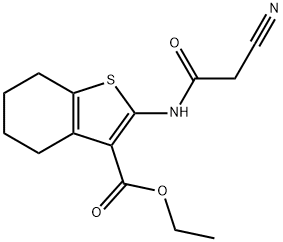 2-(2-CYANO-ACETYLAMINO)-4,5,6,7-TETRAHYDRO-BENZO[B]THIOPHENE-3-CARBOXYLIC ACID ETHYL ESTER Struktur