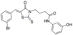 4-[(5Z)-5-(3-BROMOBENZYLIDENE)-4-OXO-2-THIOXO-1,3-THIAZOLIDIN-3-YL]-N-(3-HYDROXYPHENYL)BUTANAMIDE Struktur