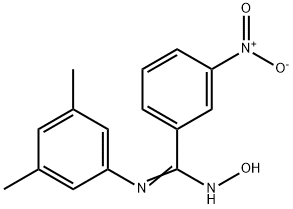 N-(3,5-DIMETHYLPHENYL)-N'-HYDROXY-3-NITROBENZENECARBOXIMIDAMIDE Struktur