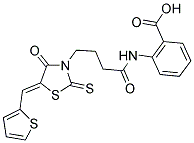 2-((4-[(5Z)-4-OXO-5-(THIEN-2-YLMETHYLENE)-2-THIOXO-1,3-THIAZOLIDIN-3-YL]BUTANOYL)AMINO)BENZOIC ACID Struktur