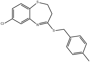 7-CHLORO-2,3-DIHYDRO-1,5-BENZOTHIAZEPIN-4-YL 4-METHYLBENZYL SULFIDE Struktur