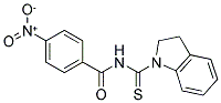 N-(INDOLINYLTHIOXOMETHYL)(4-NITROPHENYL)FORMAMIDE Struktur