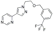 4-[1-(2-(3-(TRIFLUOROMETHYL)BENZYLOXY)ETHYL)-(1H)-PYRAZOL-4-YL]PYRIMIDINE Struktur