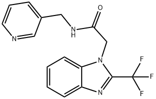 N-(3-PYRIDINYLMETHYL)-2-[2-(TRIFLUOROMETHYL)-1H-1,3-BENZIMIDAZOL-1-YL]ACETAMIDE Struktur