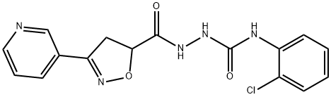 N-(2-CHLOROPHENYL)-2-([3-(3-PYRIDINYL)-4,5-DIHYDRO-5-ISOXAZOLYL]CARBONYL)-1-HYDRAZINECARBOXAMIDE Struktur