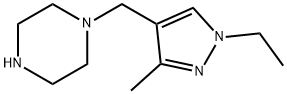 1-(1-ETHYL-3-METHYL-1 H-PYRAZOL-4-YLMETHYL)-PIPERAZINE Struktur