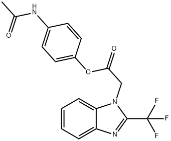 4-(ACETYLAMINO)PHENYL 2-[2-(TRIFLUOROMETHYL)-1H-1,3-BENZIMIDAZOL-1-YL]ACETATE Struktur