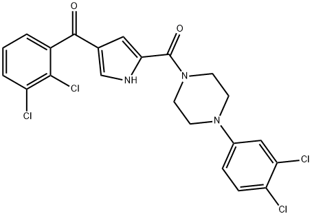 (2,3-DICHLOROPHENYL)(5-([4-(3,4-DICHLOROPHENYL)PIPERAZINO]CARBONYL)-1H-PYRROL-3-YL)METHANONE Struktur