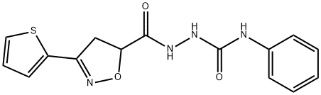 N-PHENYL-2-([3-(2-THIENYL)-4,5-DIHYDRO-5-ISOXAZOLYL]CARBONYL)-1-HYDRAZINECARBOXAMIDE Struktur