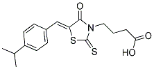 4-[5-(4-ISOPROPYL-BENZYLIDENE)-4-OXO-2-THIOXO-THIAZOLIDIN-3-YL]-BUTYRIC ACID Struktur