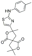 3,3,8-TRIMETHYL-8-{2-[(4-METHYLPHENYL)AMINO]-1,3-THIAZOL-4-YL}-2,7-DIOXASPIRO[4.4]NONANE-1,6-DIONE Struktur