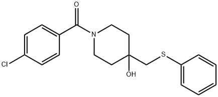 (4-CHLOROPHENYL)(4-HYDROXY-4-[(PHENYLSULFANYL)METHYL]PIPERIDINO)METHANONE Struktur