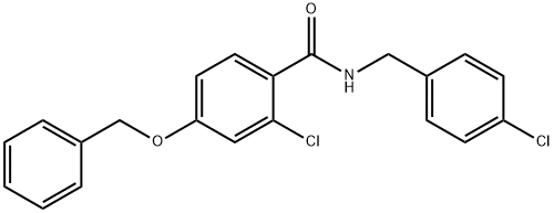 4-(BENZYLOXY)-2-CHLORO-N-(4-CHLOROBENZYL)BENZENECARBOXAMIDE Struktur