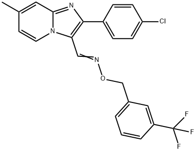 2-(4-CHLOROPHENYL)-7-METHYLIMIDAZO[1,2-A]PYRIDINE-3-CARBALDEHYDE O-[3-(TRIFLUOROMETHYL)BENZYL]OXIME Struktur