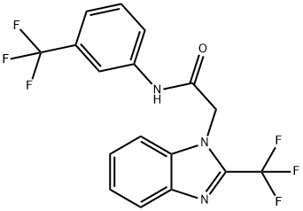 2-[2-(TRIFLUOROMETHYL)-1H-1,3-BENZIMIDAZOL-1-YL]-N-[3-(TRIFLUOROMETHYL)PHENYL]ACETAMIDE Struktur