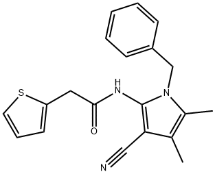 N-(1-BENZYL-3-CYANO-4,5-DIMETHYL-1H-PYRROL-2-YL)-2-(2-THIENYL)ACETAMIDE Struktur