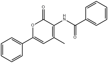 N-(4-METHYL-2-OXO-6-PHENYL-2H-PYRAN-3-YL)BENZENECARBOXAMIDE Struktur