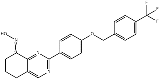 2-(4-([4-(TRIFLUOROMETHYL)BENZYL]OXY)PHENYL)-6,7-DIHYDRO-8(5H)-QUINAZOLINONE OXIME Struktur