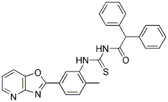 N-(2-METHYL-5-(OXAZOLO[4,5-B]PYRIDIN-2-YL)PHENYLCARBAMOTHIOYL)-2,2-DIPHENYLACETAMIDE Struktur