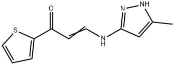 (E)-3-[(3-METHYL-1H-PYRAZOL-5-YL)AMINO]-1-(2-THIENYL)-2-PROPEN-1-ONE Struktur