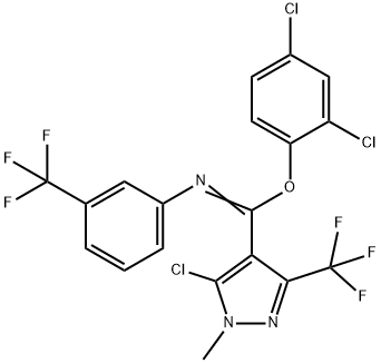 2,4-DICHLOROPHENYL 5-CHLORO-1-METHYL-3-(TRIFLUOROMETHYL)-N-[3-(TRIFLUOROMETHYL)PHENYL]-1H-PYRAZOLE-4-CARBOXIMIDOATE Struktur