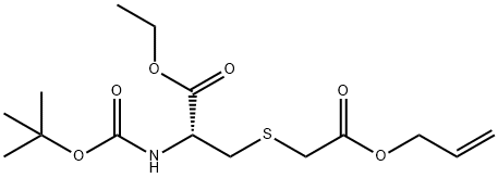 ETHYL 3-([2-(ALLYLOXY)-2-OXOETHYL]SULFANYL)-2-[(TERT-BUTOXYCARBONYL)AMINO]PROPANOATE Struktur