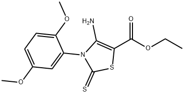 ETHYL 4-AMINO-3-(2,5-DIMETHOXYPHENYL)-2-THIOXO-2,3-DIHYDRO-1,3-THIAZOLE-5-CARBOXYLATE Struktur