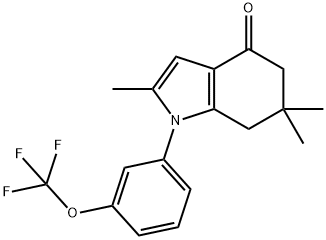 2,6,6-TRIMETHYL-1-(3-(TRIFLUOROMETHOXY)PHENYL)-5,6,7-TRIHYDROINDOL-4-ONE Struktur