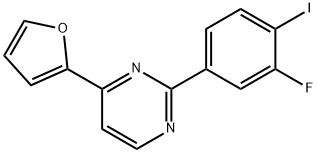 2-(3-FLUORO-4-IODOPHENYL)-4-(2-FURYL)PYRIMIDINE Struktur