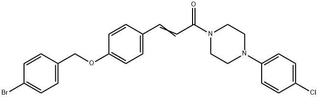 (E)-3-(4-[(4-BROMOBENZYL)OXY]PHENYL)-1-[4-(4-CHLOROPHENYL)PIPERAZINO]-2-PROPEN-1-ONE Struktur