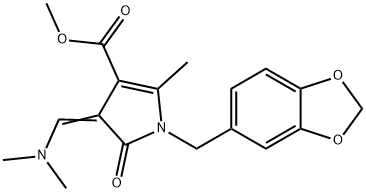 METHYL 1-(1,3-BENZODIOXOL-5-YLMETHYL)-3-[(Z)-(DIMETHYLAMINO)METHYLIDENE]-5-METHYL-2-OXO-1,2-DIHYDRO-3H-PYRROLE-4-CARBOXYLATE Struktur