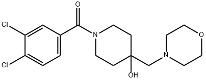 (3,4-DICHLOROPHENYL)[4-HYDROXY-4-(MORPHOLINOMETHYL)PIPERIDINO]METHANONE Struktur