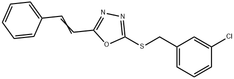 2-[(3-CHLOROBENZYL)SULFANYL]-5-[(E)-2-PHENYLETHENYL]-1,3,4-OXADIAZOLE Struktur