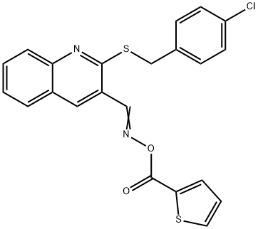 2-[(4-CHLOROBENZYL)SULFANYL]-3-(([(2-THIENYLCARBONYL)OXY]IMINO)METHYL)QUINOLINE Struktur