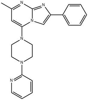 7-METHYL-2-PHENYL-5-[4-(2-PYRIDINYL)PIPERAZINO]IMIDAZO[1,2-A]PYRIMIDINE Struktur