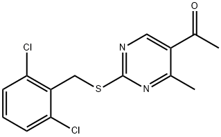 1-(2-[(2,6-DICHLOROBENZYL)SULFANYL]-4-METHYL-5-PYRIMIDINYL)-1-ETHANONE Struktur