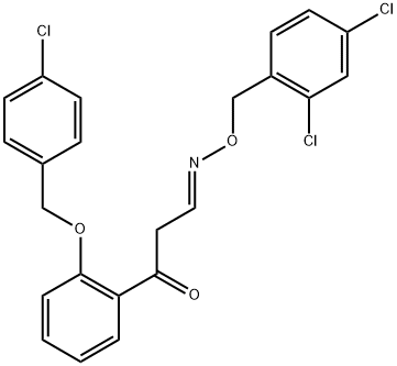 3-(2-[(4-CHLOROBENZYL)OXY]PHENYL)-3-OXOPROPANAL O-(2,4-DICHLOROBENZYL)OXIME Struktur