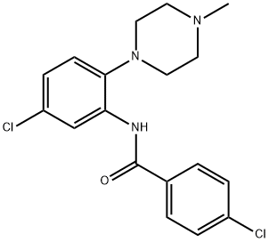 4-CHLORO-N-[5-CHLORO-2-(4-METHYLPIPERAZINO)PHENYL]BENZENECARBOXAMIDE Struktur