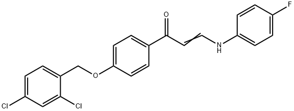 (E)-1-(4-[(2,4-DICHLOROBENZYL)OXY]PHENYL)-3-(4-FLUOROANILINO)-2-PROPEN-1-ONE Struktur