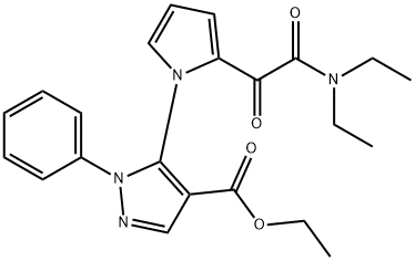 ETHYL 5-(2-[2-(DIETHYLAMINO)-2-OXOACETYL]-1H-PYRROL-1-YL)-1-PHENYL-1H-PYRAZOLE-4-CARBOXYLATE Struktur