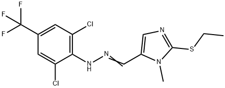 2-(ETHYLSULFANYL)-1-METHYL-1H-IMIDAZOLE-5-CARBALDEHYDE N-[2,6-DICHLORO-4-(TRIFLUOROMETHYL)PHENYL]HYDRAZONE Struktur