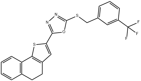 2-(4,5-DIHYDRONAPHTHO[1,2-B]THIOPHEN-2-YL)-5-([3-(TRIFLUOROMETHYL)BENZYL]SULFANYL)-1,3,4-OXADIAZOLE Struktur