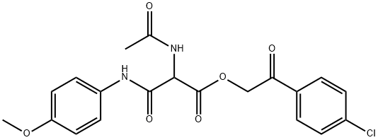 2-(4-CHLOROPHENYL)-2-OXOETHYL 2-(ACETYLAMINO)-3-(4-METHOXYANILINO)-3-OXOPROPANOATE Struktur