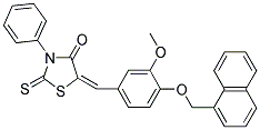 (E)-5-(3-METHOXY-4-(NAPHTHALEN-1-YLMETHOXY)BENZYLIDENE)-3-PHENYL-2-THIOXOTHIAZOLIDIN-4-ONE Struktur