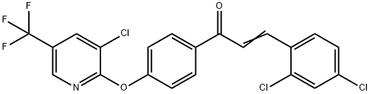 (E)-1-(4-([3-CHLORO-5-(TRIFLUOROMETHYL)-2-PYRIDINYL]OXY)PHENYL)-3-(2,4-DICHLOROPHENYL)-2-PROPEN-1-ONE Struktur