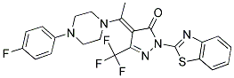 (E)-1-(BENZO[D]THIAZOL-2-YL)-4-(1-(4-(4-FLUOROPHENYL)PIPERAZIN-1-YL)ETHYLIDENE)-3-(TRIFLUOROMETHYL)-1H-PYRAZOL-5(4H)-ONE Struktur