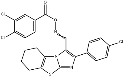 2-(4-CHLOROPHENYL)-3-(([(3,4-DICHLOROBENZOYL)OXY]IMINO)METHYL)-5,6,7,8-TETRAHYDROIMIDAZO[2,1-B][1,3]BENZOTHIAZOLE Struktur