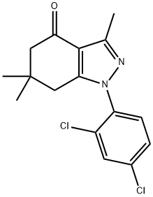 1-(2,4-DICHLOROPHENYL)-3,6,6-TRIMETHYL-1,5,6,7-TETRAHYDRO-4H-INDAZOL-4-ONE Struktur