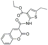 ETHYL 5-ETHYL-2-{[(2-OXO-2H-CHROMEN-3-YL)CARBONYL]AMINO}THIOPHENE-3-CARBOXYLATE Struktur